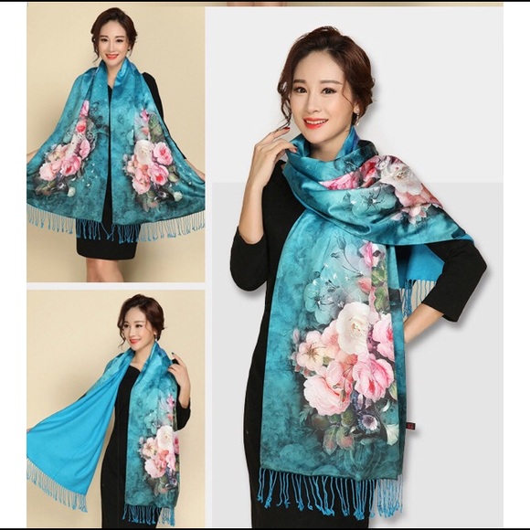 Silk Scarves Accessories - One LeftTop Rated New 100% Silk Double Sided Scarf
